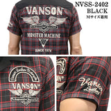 VANSON バンソン 開襟チェックシャツ 半袖シャツ nvss-2402