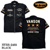 VANSON バンソン ツイル ZIP 半袖シャツ nvss-2403