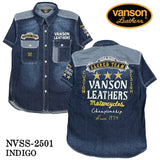 VANSON バンソン デニムシャツ 半袖シャツ nvss-2501