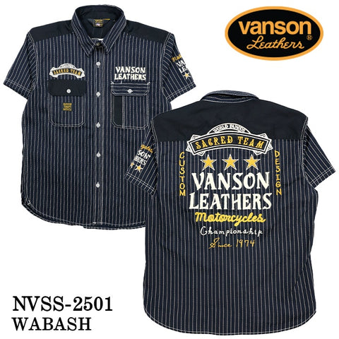 VANSON バンソン デニムシャツ 半袖シャツ nvss-2501