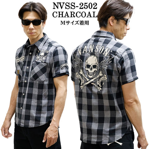 VANSON バンソン チェックシャツ 半袖シャツ nvss-2502