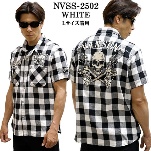 VANSON バンソン チェックシャツ 半袖シャツ nvss-2502