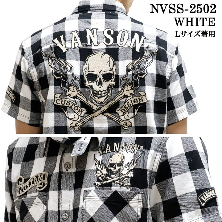 VANSON バンソン チェックシャツ 半袖シャツ nvss-2502