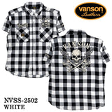VANSON バンソン チェックシャツ 半袖シャツ nvss-2502