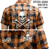 VANSON バンソン チェックシャツ 半袖シャツ nvss-2502