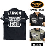 VANSON バンソン ツイルZIPシャツ 半袖シャツ nvss-2503
