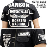 VANSON バンソン ツイルZIPシャツ 半袖シャツ nvss-2503