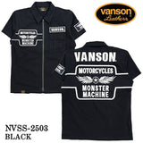 VANSON バンソン ツイルZIPシャツ 半袖シャツ nvss-2503