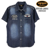 VANSON S/S DENIM SHIRT バンソン デニムシャツ 半袖シャツ nvss-2601