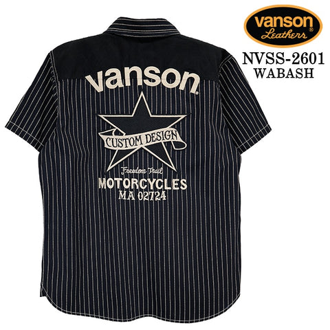 VANSON S/S DENIM SHIRT バンソン デニムシャツ 半袖シャツ nvss-2601