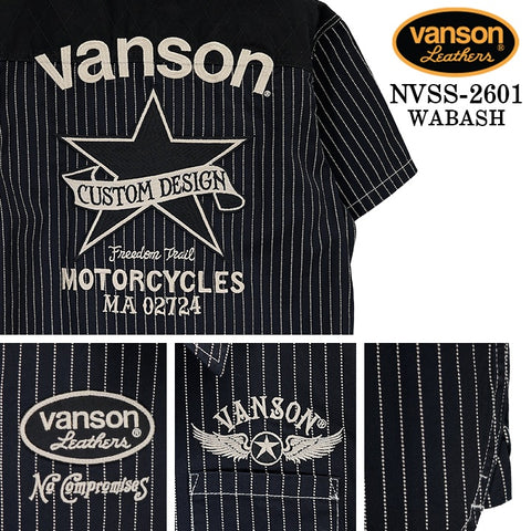 VANSON S/S DENIM SHIRT バンソン デニムシャツ 半袖シャツ nvss-2601