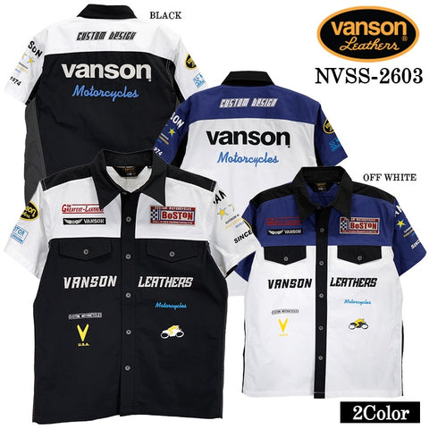 VANSON S/S RACING SHIRT バンソン レーシングシャツ 半袖シャツ nvss-2603