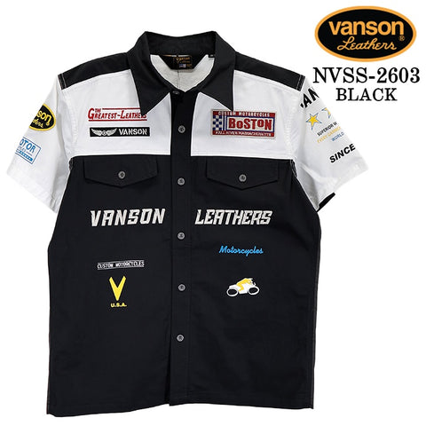 VANSON S/S RACING SHIRT バンソン レーシングシャツ 半袖シャツ nvss-2603