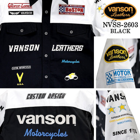 VANSON S/S RACING SHIRT バンソン レーシングシャツ 半袖シャツ nvss-2603