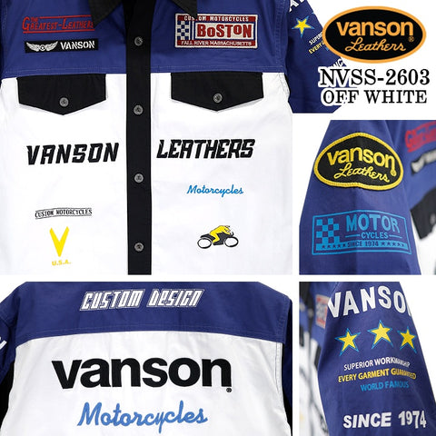 VANSON S/S RACING SHIRT バンソン レーシングシャツ 半袖シャツ nvss-2603