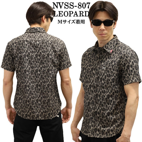 VANSON バンソン ワンポイント ツイルシャツ 半袖シャツ nvss-807-r