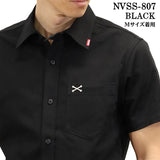 VANSON バンソン ワンポイント ツイルシャツ 半袖シャツ nvss-807-r