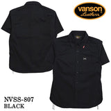 VANSON バンソン ワンポイント ツイルシャツ 半袖シャツ nvss-807-r