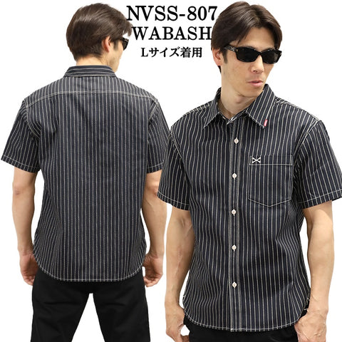 VANSON バンソン ワンポイント ツイルシャツ 半袖シャツ nvss-807-r
