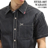 VANSON バンソン ワンポイント ツイルシャツ 半袖シャツ nvss-807-r
