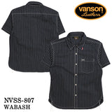 VANSON バンソン ワンポイント ツイルシャツ 半袖シャツ nvss-807-r