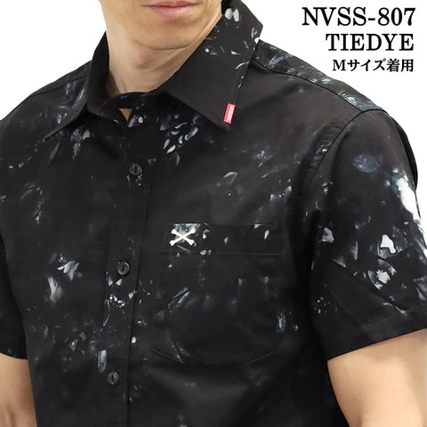 VANSON バンソン ワンポイント ツイルシャツ 半袖シャツ nvss-807-r