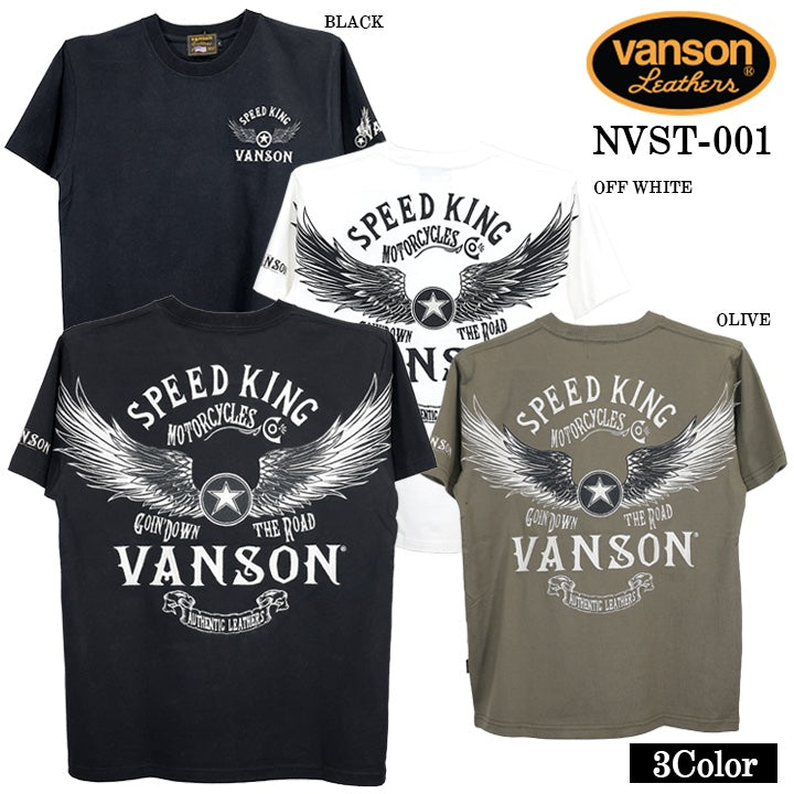 VANSON TEE S/S T-SHIRT STANDARD バンソン 天竺 半袖Tシャツ 定番 nvst-001