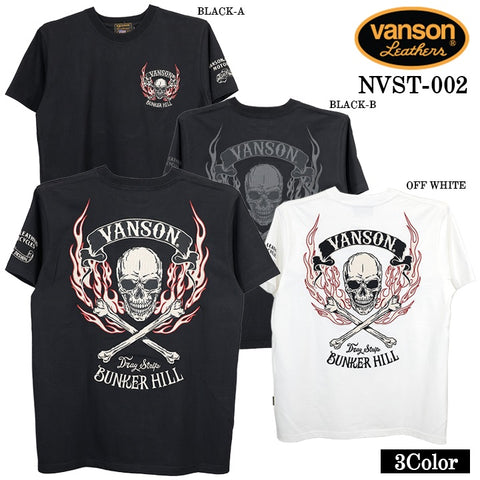 VANSON TEE S/S T-SHIRT STANDARD バンソン 天竺 半袖Tシャツ 定番 nvst-002