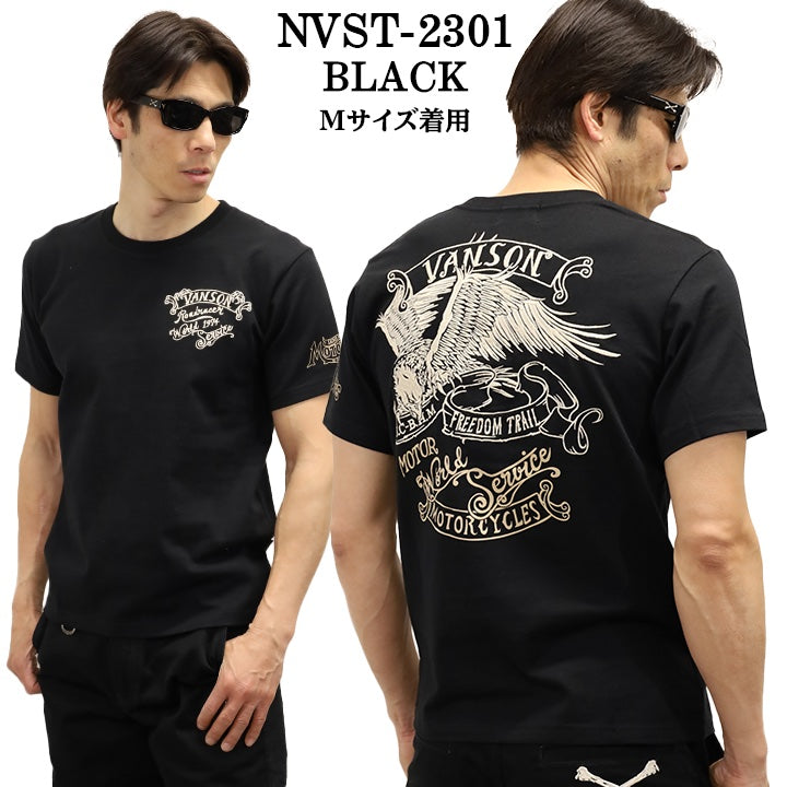 VANSON バンソン 天竺 半袖Tシャツ nvst-2301-r