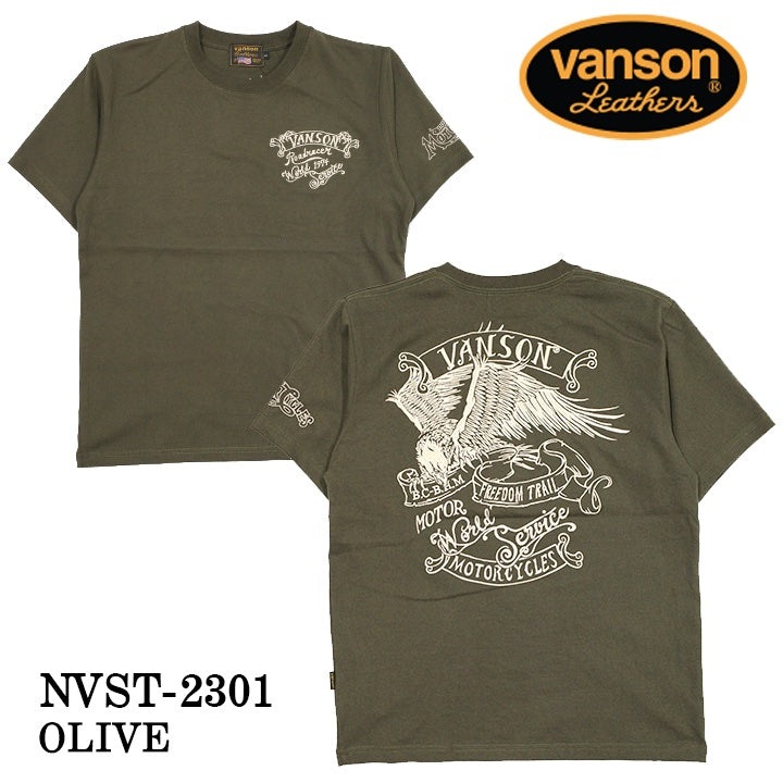 VANSON バンソン 天竺 半袖Tシャツ nvst-2301-r