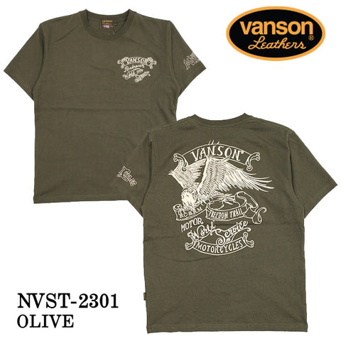 VANSON バンソン 天竺 半袖Tシャツ nvst-2301-r