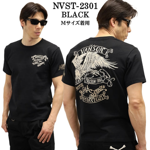 VANSON バンソン 天竺 半袖Tシャツ nvst-2301-r
