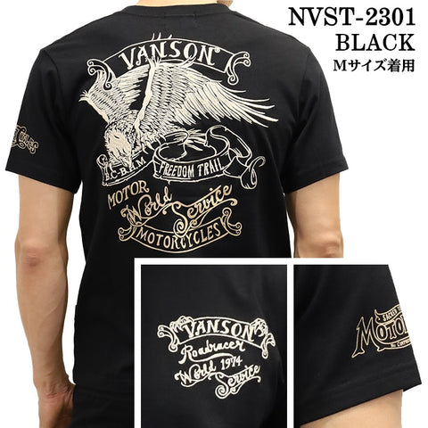 VANSON バンソン 天竺 半袖Tシャツ nvst-2301-r