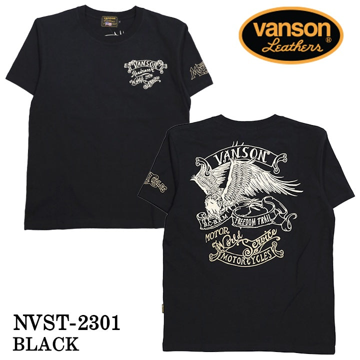VANSON バンソン 天竺 半袖Tシャツ nvst-2301-r