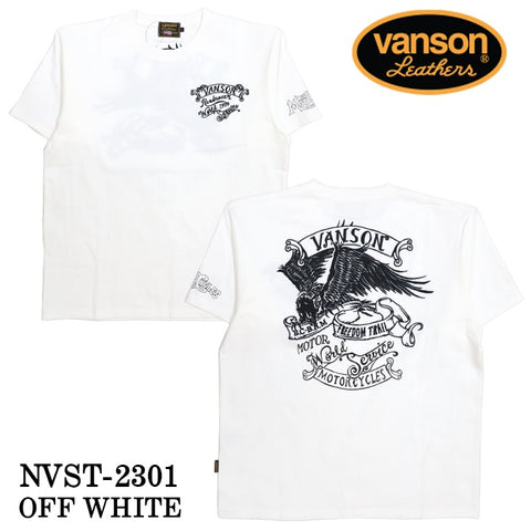 VANSON バンソン 天竺 半袖Tシャツ nvst-2301-r