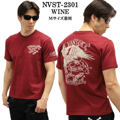 VANSON バンソン 天竺 半袖Tシャツ nvst-2301-r