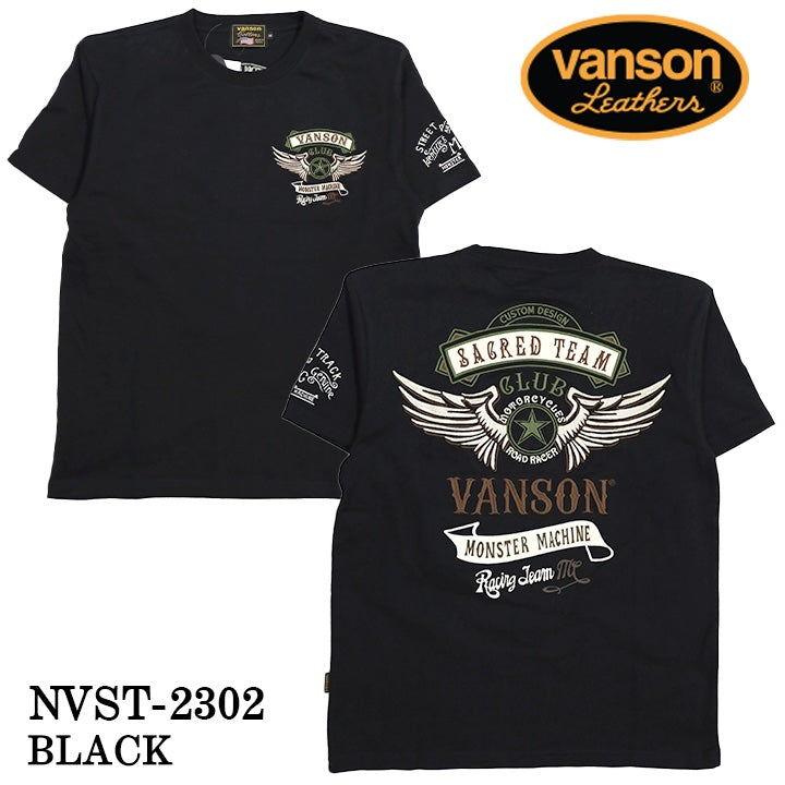 VANSON バンソン 天竺 半袖Tシャツ nvst-2302-r