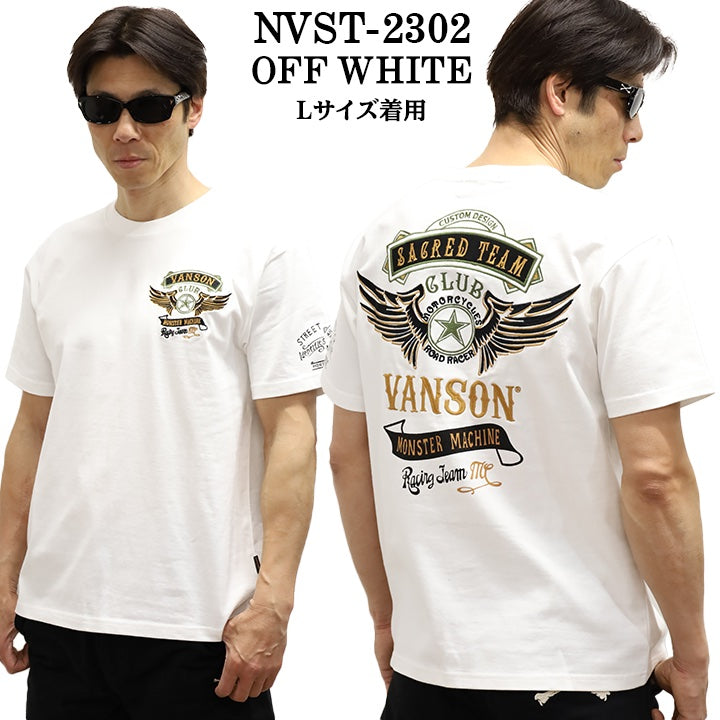 VANSON バンソン 天竺 半袖Tシャツ nvst-2302-r
