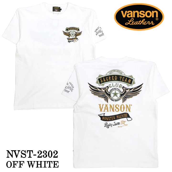 VANSON バンソン 天竺 半袖Tシャツ nvst-2302-r