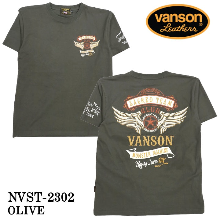 VANSON バンソン 天竺 半袖Tシャツ nvst-2302-r