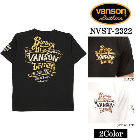 VANSON バンソン 天竺 半袖Tシャツ nvst-2322