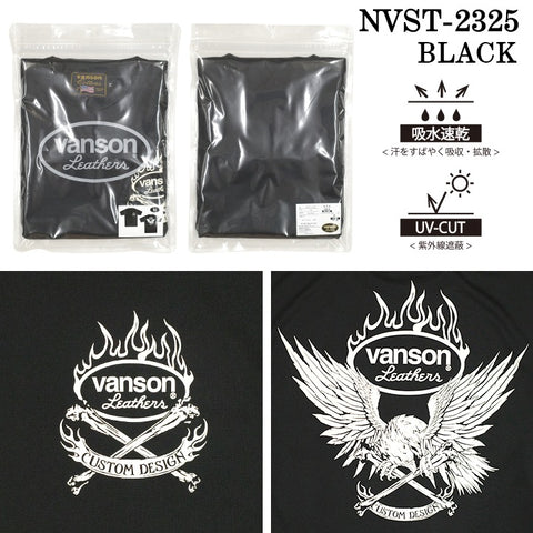 VANSON バンソン ドライ 半袖Tシャツ吸水速乾 UVカット nvst-2325