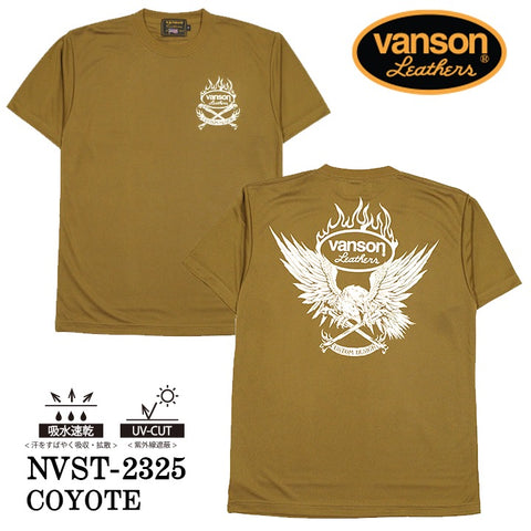 VANSON バンソン ドライ 半袖Tシャツ吸水速乾 UVカット nvst-2325