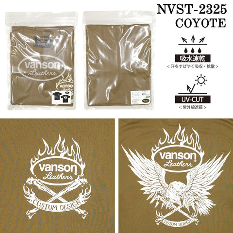 VANSON バンソン ドライ 半袖Tシャツ吸水速乾 UVカット nvst-2325