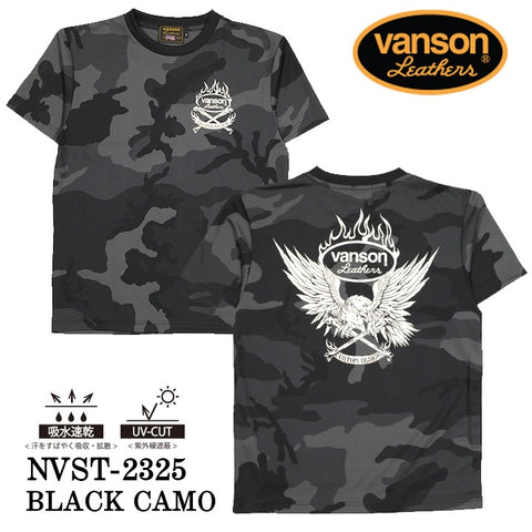 VANSON バンソン ドライ 半袖Tシャツ吸水速乾 UVカット nvst-2325