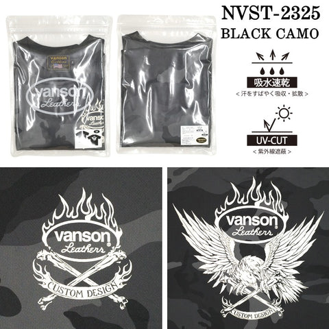 VANSON バンソン ドライ 半袖Tシャツ吸水速乾 UVカット nvst-2325