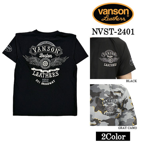 VANSON バンソン ドライ 半袖Tシャツ nvst-2401