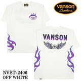 VANSON バンソン ベア天竺 半袖Tシャツ nvst-2406