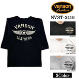 VANSON バンソン テレコ Vネック 6分袖Tシャツ nvst-2410