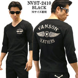 VANSON バンソン テレコ Vネック 6分袖Tシャツ nvst-2410